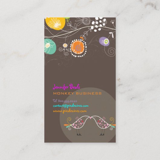 PixDezines dandelions+Liebesvögel/DJ-Farbe, in der Visitenkarte (Rückseite)