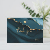 PixDezines DANK YOU Bar Mitzvah Watercolor Agate RSVP Karte (Stehend Vorderseite)