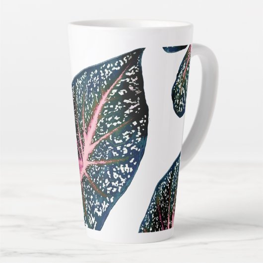 PixDezines Dark Forest Green Caladium Milchtasse (Rechte Ecke)