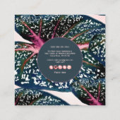 PixDezines Dark Green Caladium Coral Spine Quadratische Visitenkarte (Rückseite)