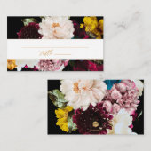 PixDezines Dark Moody Blume Brautparty Platzkarte (Vorne/Hinten)