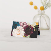 PixDezines Dark Moody-Blume Platzkarte (Rückseite)