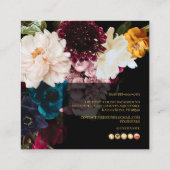 PixDezines Dark Moody-Blume Quadratische Visitenkarte (Rückseite)