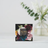 PixDezines Dark Moody-Blume Quadratische Visitenkarte (Stehend Vorderseite)