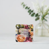 PixDezines Dark Moody-Blume Quadratische Visitenkarte (Stehend Vorderseite)