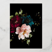 PixDezines Dark Moody Floral Arrangement Folieneinladung (Rückseite)