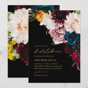 PixDezines Dark Moody Flowers Brautparty Einladung