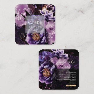 PixDezines Dark Moody Flowers Quadratische Visitenkarte