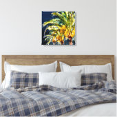 PixDezines Date Palms/Midnight Blue Leinwanddruck (Insitu (Schlafzimmer))