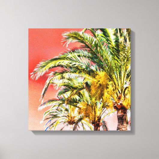 PixDezines Date Palms/Sunset Sky Leinwanddruck (Vorderseite)
