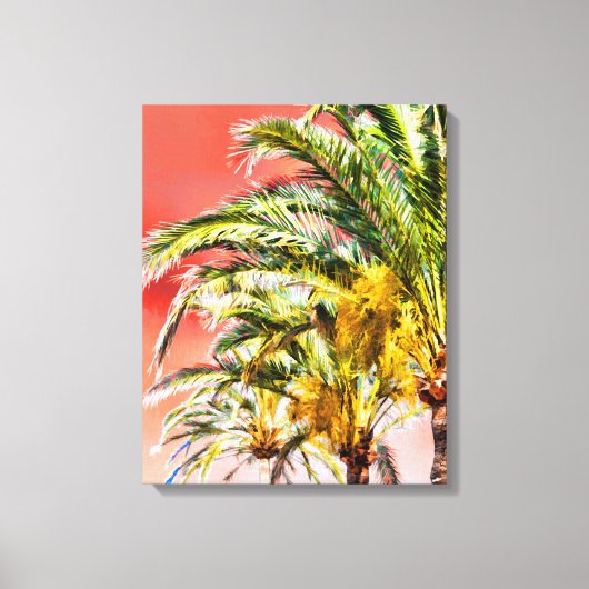 PixDezines Date Palms/Sunset Sky Leinwanddruck (Vorderseite)