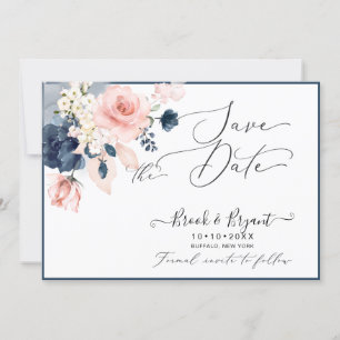 PixDezines Datum speichern H2 Dusty Blue Blush Ros Einladung