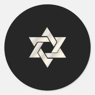 PixDezines Davidsstern/ivory/DIY Hintergrund Runder Aufkleber