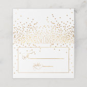 PixDezines Dazzled Imitate Gold Confetti Placecard Platzkarte (Außenseite Aufgefaltet)