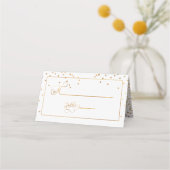 PixDezines Dazzled Imitate Gold Confetti Placecard Platzkarte (Vorderseite)