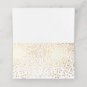 PixDezines Dazzled Imitate Gold Confetti Placecard Platzkarte (Innenseite Aufgefaltet)