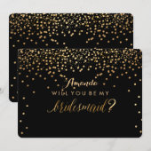 PixDezines Dazzled Imitate Gold Sie...Bridesmaid Einladung (Vorne/Hinten)