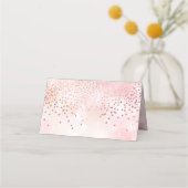 PixDezines Dazzled Imitate Rose Gold Confetti+Boke Platzkarte (Rückseite)