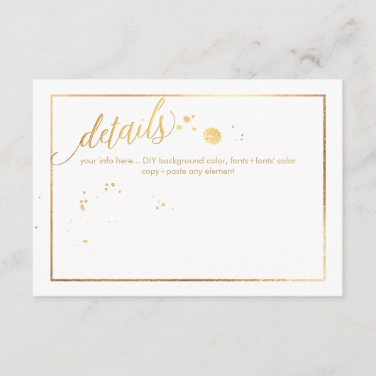 PixDezines Dazzled/Imitats Golddetails/Umschließun Begleitkarte (Vorderseite)