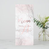 PixDezines Dazzled Imitats Rose Gold+Marmor Menü Menükarte (Stehend Vorderseite)