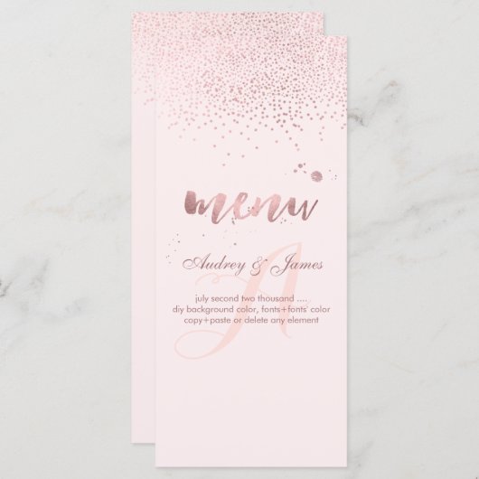 PixDezines Dazzled Imitats Rose Gold Menü Menükarte (Vorne/Hinten)