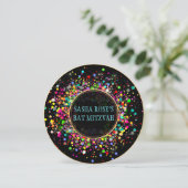 PixDezines Dazzled/Neon Confetti/Bat Mitzvah Einladung (Stehend Vorderseite)