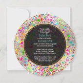 PixDezines Dazzled/Neon Speck/Bat Mitzvah Einladung (Rückseite)
