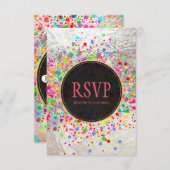 PixDezines Dazzled/Neon Speck/Bat Mitzvah UAWG Einladung (Vorne/Hinten)