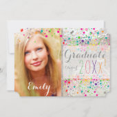 PixDezines Dazzled Rainbow Abschluss/Confetti Einladung (Vorderseite)