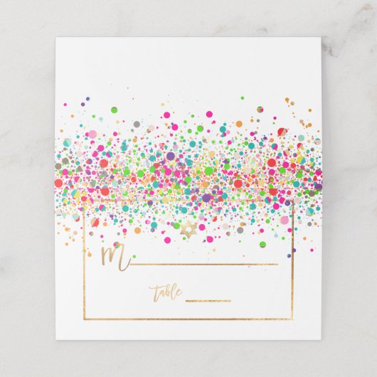 PixDezines Dazzled/Rainbow Confetti/Star von David Platzkarte (Außenseite Aufgefaltet)