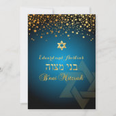 PixDezines DAZZZLED GOLD/B'nai Mitzvah/DIY-Farbe Einladung (Vorderseite)