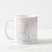 PixDezines DAZZZLED IMITATE ROSE GOLD CONFETTI Kaffeetasse (Links)
