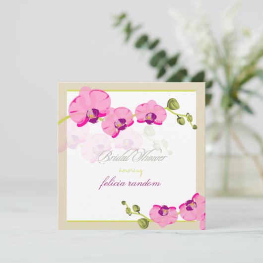 PixDezines-Deck/rosa Orchidee Einladung (Stehend Vorderseite)