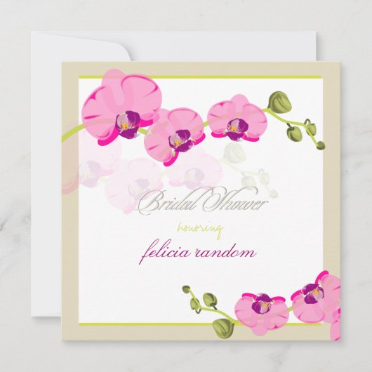 PixDezines-Deck/rosa Orchidee Einladung (Vorderseite)