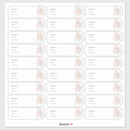 PixDezines Delicate Bloom Guest Address Label (Blatt)