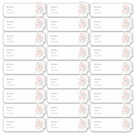 PixDezines Delicate Bloom Guest Address Label (Vorderseite)