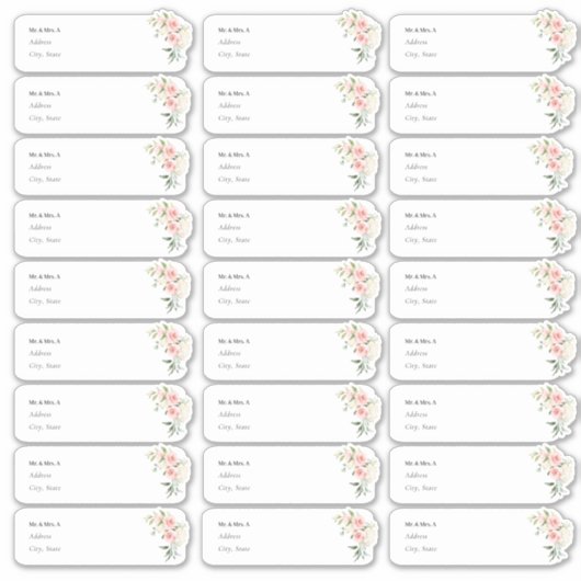 PixDezines Delicate Bloom Guest Address Label (Vorderseite)