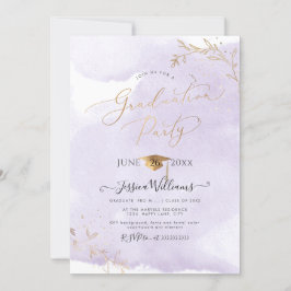 PixDezines Delicate Gold Foliage Abschluss Einladung