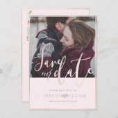 PixDezines DELICATE LIEBE BLUSH PINK DIY HINTERGRU Save The Date (Vorne/Hinten)