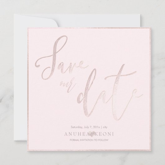PixDezines DELICATE LIEBE BLUSH PINK DIY HINTERGRU Save The Date (Vorderseite)
