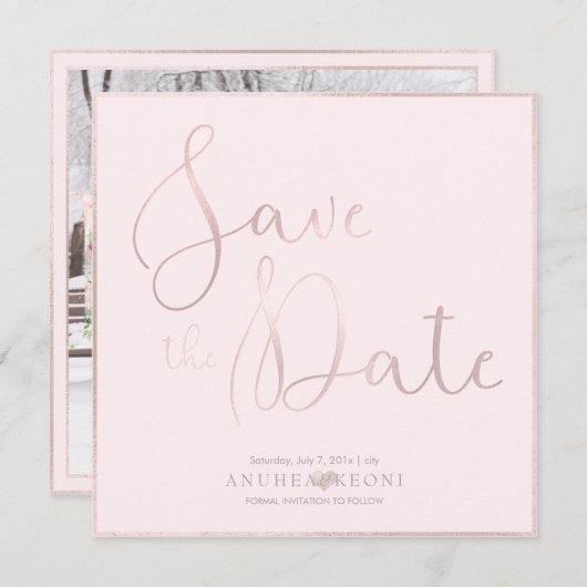 PixDezines DELICATE LIEBE BLUSH PINK DIY HINTERGRU Save The Date (Vorne/Hinten)