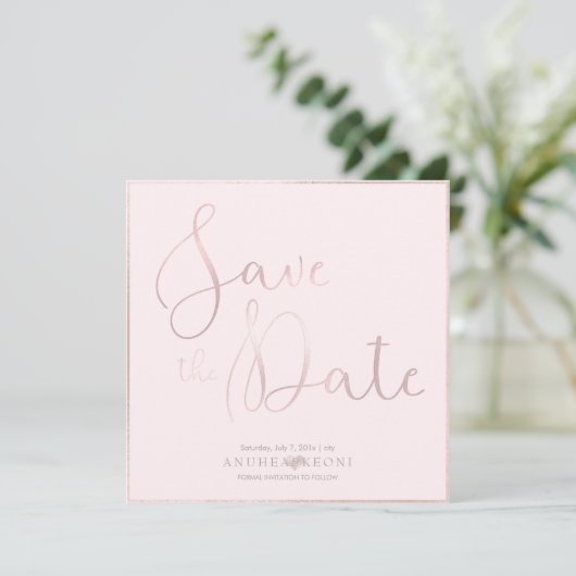 PixDezines DELICATE LIEBE BLUSH PINK DIY HINTERGRU Save The Date (Stehend Vorderseite)