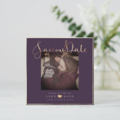 PixDezines DELICATE LIEBE IMITATS GOLD|DIY FARBE Save The Date (Stehend Vorderseite)