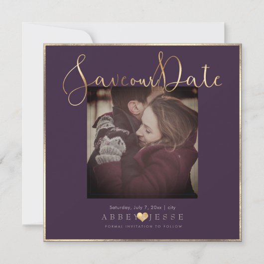 PixDezines DELICATE LIEBE IMITATS GOLD|DIY FARBE Save The Date (Vorderseite)