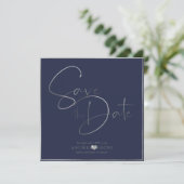 PixDezines DELICATE LIEBE IMITATS SILVER|BOTANICA Save The Date (Stehend Vorderseite)