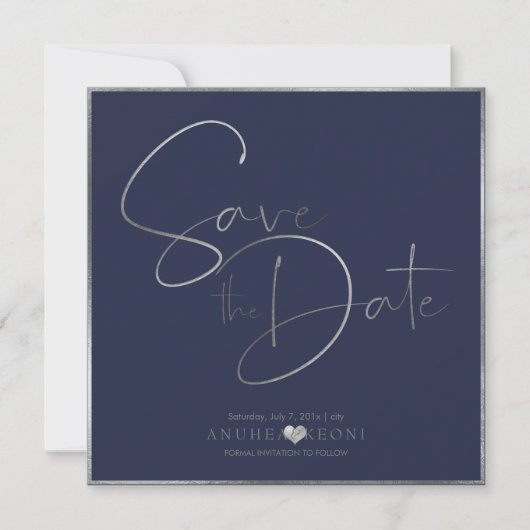 PixDezines DELICATE LIEBE IMITATS SILVER|BOTANICA Save The Date (Vorderseite)