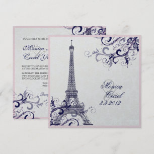 PixDezines der Eiffelturm/paris/METALLIC SILBER Einladung