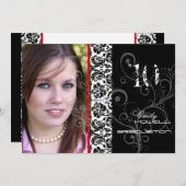 PixDezines Desiree Damask/2011 Abschluss Einladung (Vorne/Hinten)