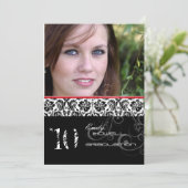 PixDezines Desiree Damask/2013 Abschluss Einladung (Stehend Vorderseite)