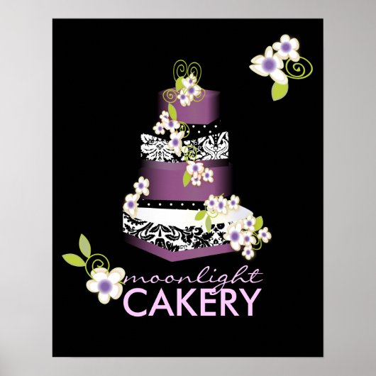 PixDezines Desiree Damask Cake, Lilac Poster (Vorne)